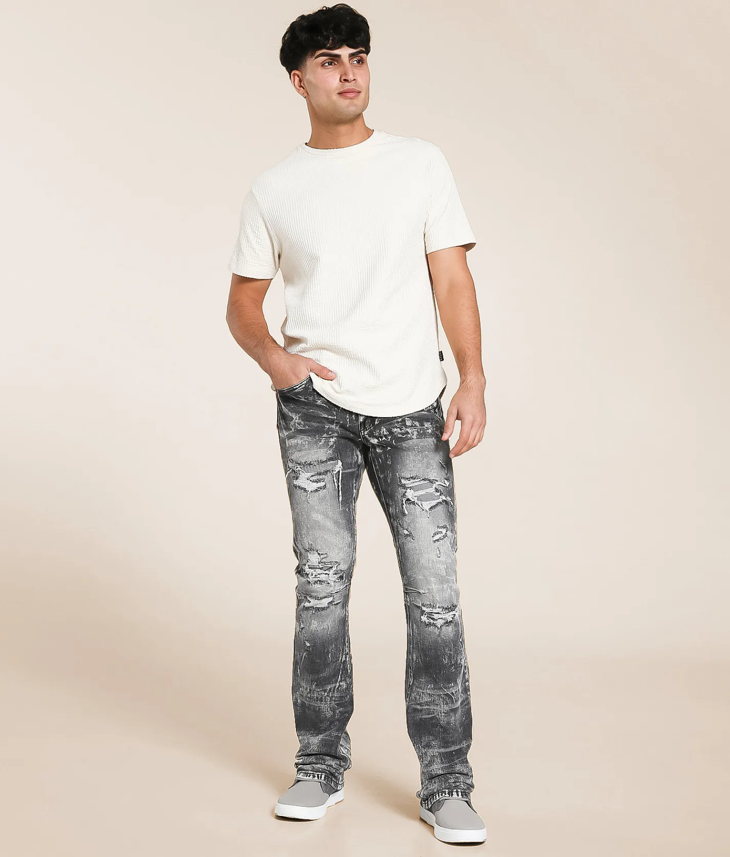 Bottoms|Jeans | Smoke Rise® Lazy Stacked Flare Stretch Jean Titan Grey