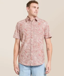 Tops | Departwest Leaf Athletic Performance Stretch Shirt Nostalgia Rose