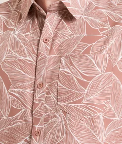 Tops | Departwest Leaf Athletic Performance Stretch Shirt Nostalgia Rose