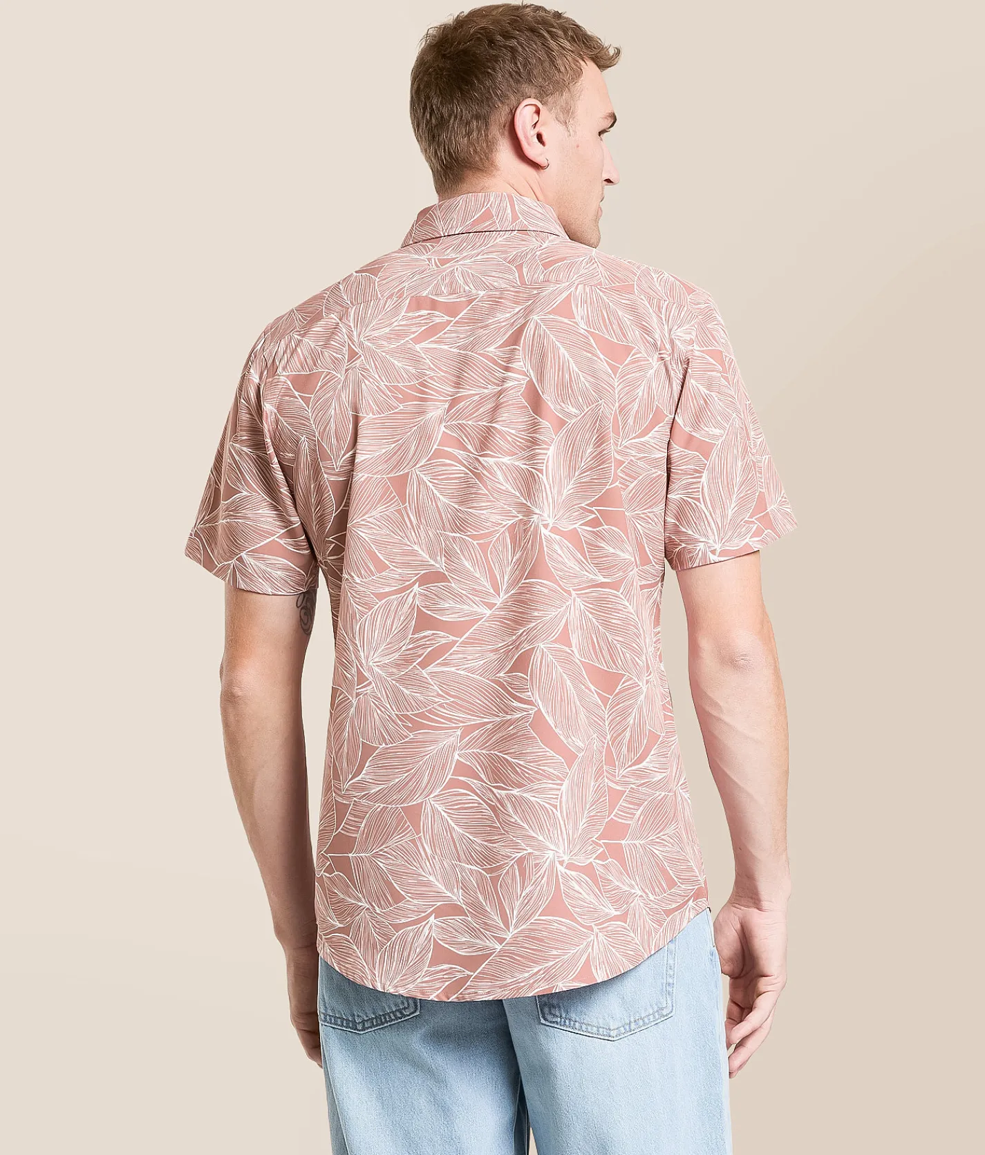 Tops | Departwest Leaf Athletic Performance Stretch Shirt Nostalgia Rose