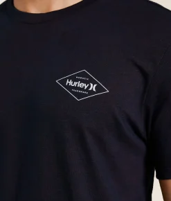 Tops|Graphic T-Shirts | Hurley Leafy Split T-Shirt Black Red H2O Dri Slub