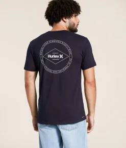 Tops|Graphic T-Shirts | Hurley Leafy Split T-Shirt Black Red H2O Dri Slub