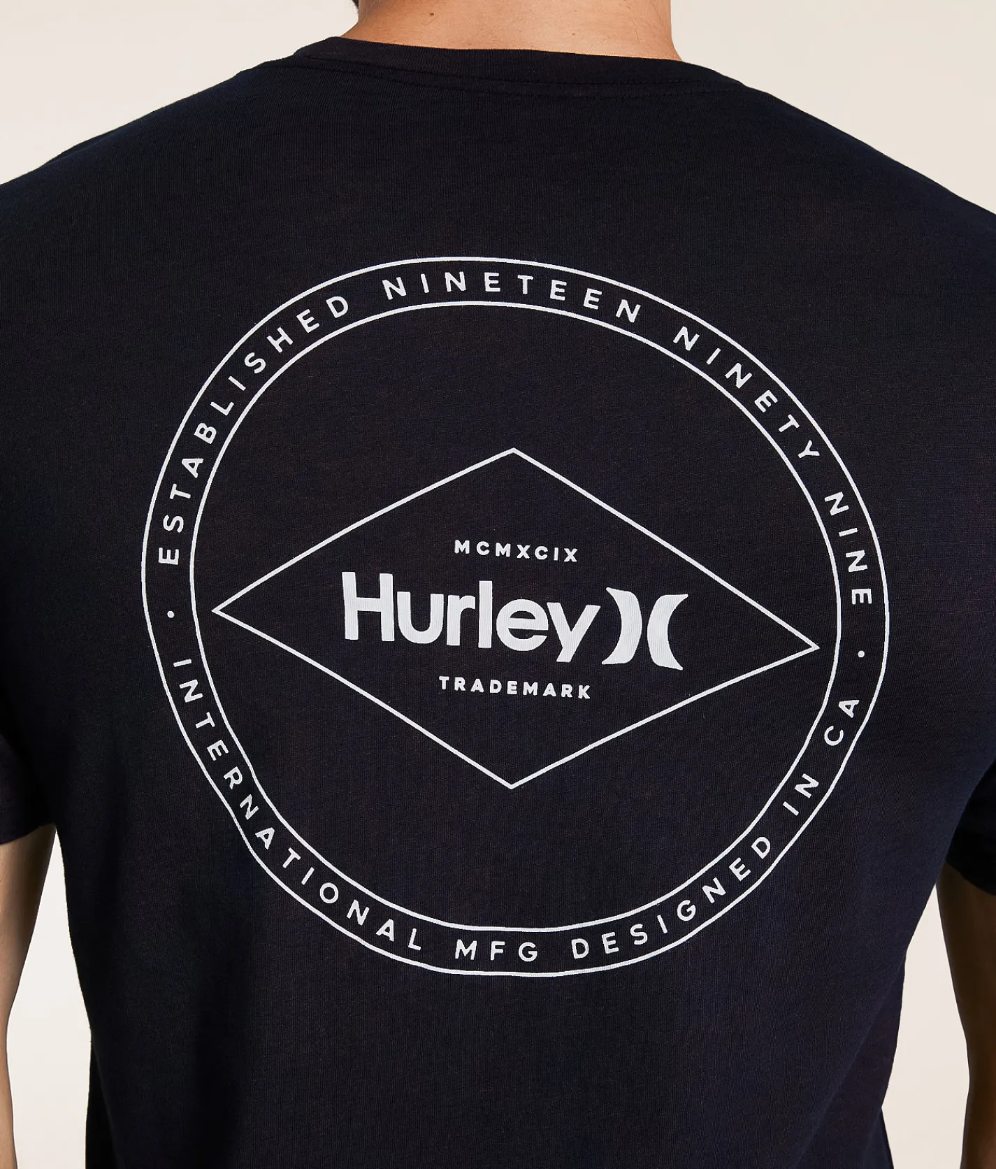Tops|Graphic T-Shirts | Hurley Leafy Split T-Shirt Black Red H2O Dri Slub