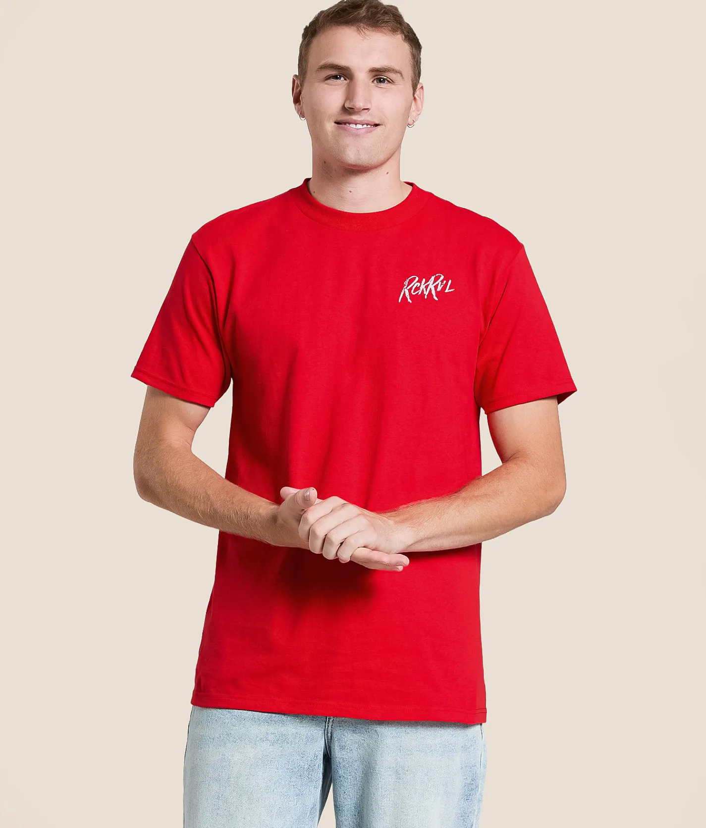 Tops|Graphic T-Shirts | Rock Revival Ledger T-Shirt Red