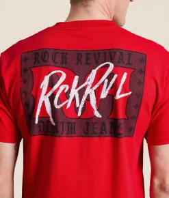 Tops|Graphic T-Shirts | Rock Revival Ledger T-Shirt Red