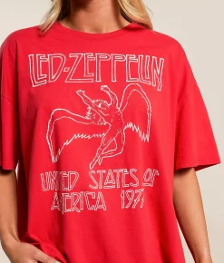 Tops | Life Clothing Led Zeppelin Band T-Shirt Chinese Red