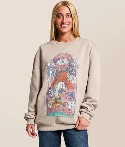 Life Clothing Led Zeppelin Oversized Band Pullover Opal Grey Clearance