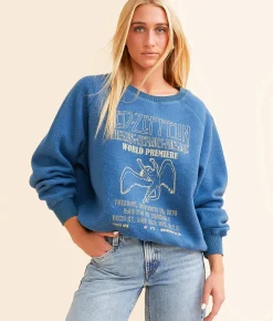 Tops | Life Clothing Led Zeppelin Reverse Fleece Band Pullover Cobalt