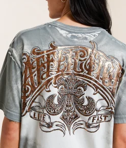 Tops | Affliction Legacy Cut-Out T-Shirt Off White Reactive