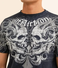 Affliction Legion Reborn T-Shirt Black Lava Wash Clearance