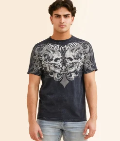 Affliction Legion Reborn T-Shirt Black Lava Wash Clearance