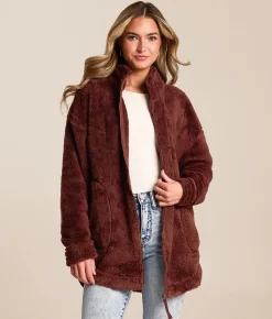 LIV Outdoor Leila Sherpa Fleece Insulated Jacket Bitter Chocolate Sale