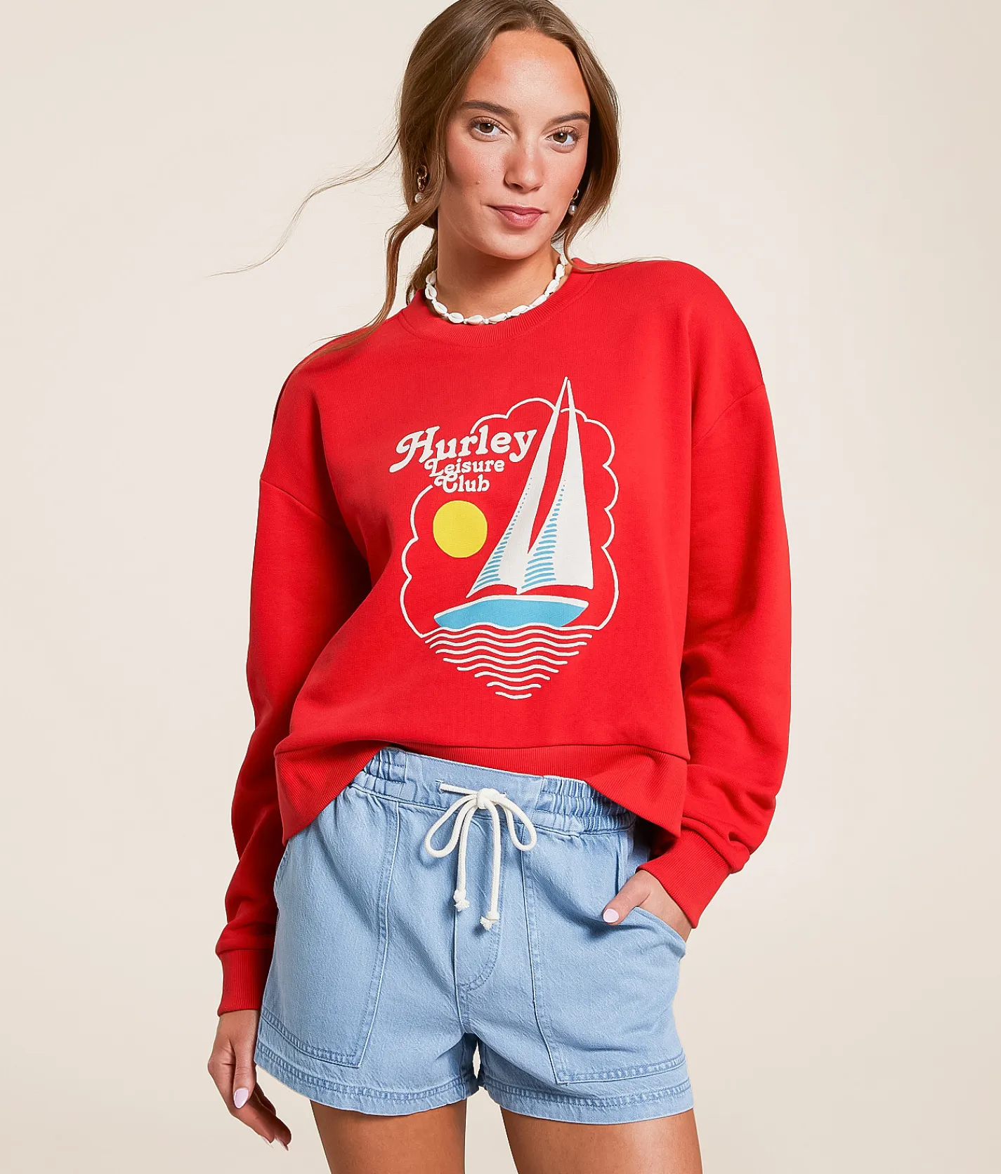 Tops | Hurley Leisure Club Pullover Float Red