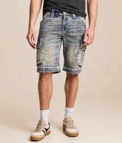 Bottoms|Shorts | Rock Revival Leland Denim Cargo Stretch Short Leland H203