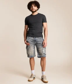 Bottoms|Shorts | Rock Revival Leland Denim Cargo Stretch Short Leland H203