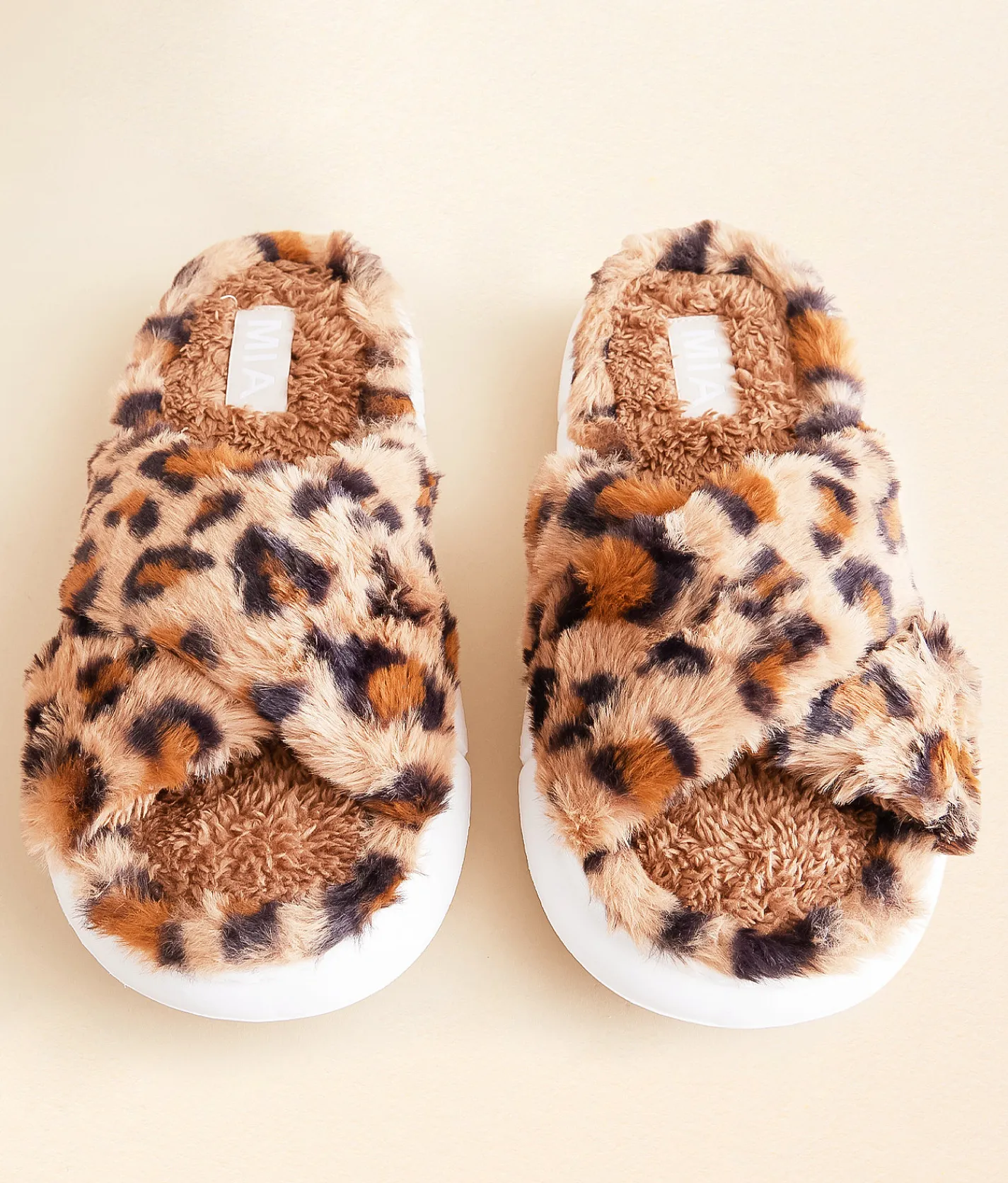 Mia Criss Cross Slipper Leopard