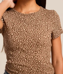 Tops | FITZ + EDDI Cropped T-Shirt Leopard
