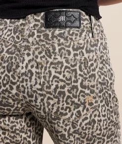 Miss Me Leopard Print High Rise Wide Leg Stretch Jean Beige Leopard Outlet