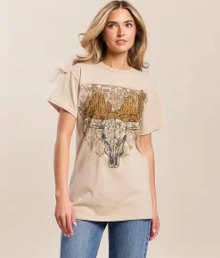 Ariat Leopard Skull T-Shirt Tan Hot