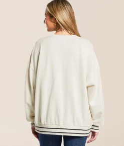 Z Supply Let's Go Oversized Pullover Vanilla Ice Discount