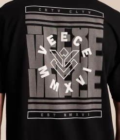 Tops|Graphic T-Shirts | Veece Lever Pull T-Shirt Black