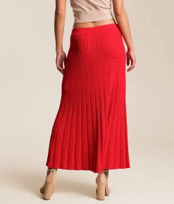 Bottoms | Z Supply Lexa Midi Sweater Skirt Kiss Me Red