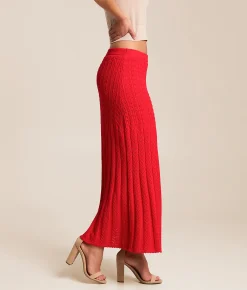 Bottoms | Z Supply Lexa Midi Sweater Skirt Kiss Me Red
