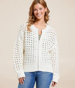 Z Supply Liam Cardigan Sweater Sea Salt Hot