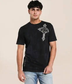Tops|Graphic T-Shirts | Affliction Lifeline T-Shirt Black Lava Wash