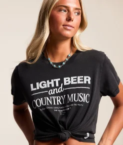 Tops | The Laundry Room Light Beer & Country Music T-Shirt Black Snow