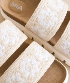 Mia Lilibet Crochet Sandal Sand White Sale
