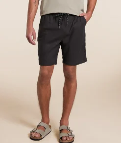 Departwest Linen Blend Stretch Short Raven Outlet