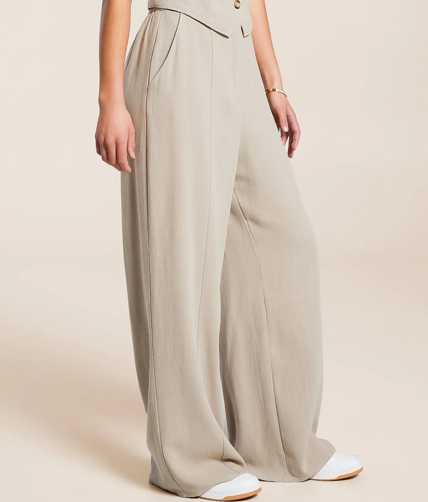 Willow & Root Linen Blend Trouser Pant Taupe Best
