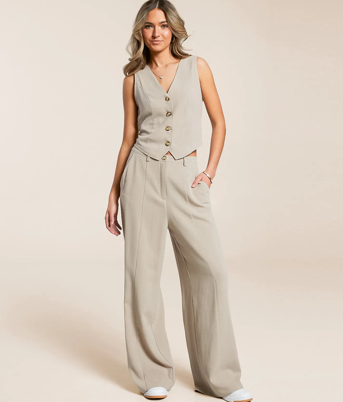 Willow & Root Linen Blend Trouser Pant Taupe Best