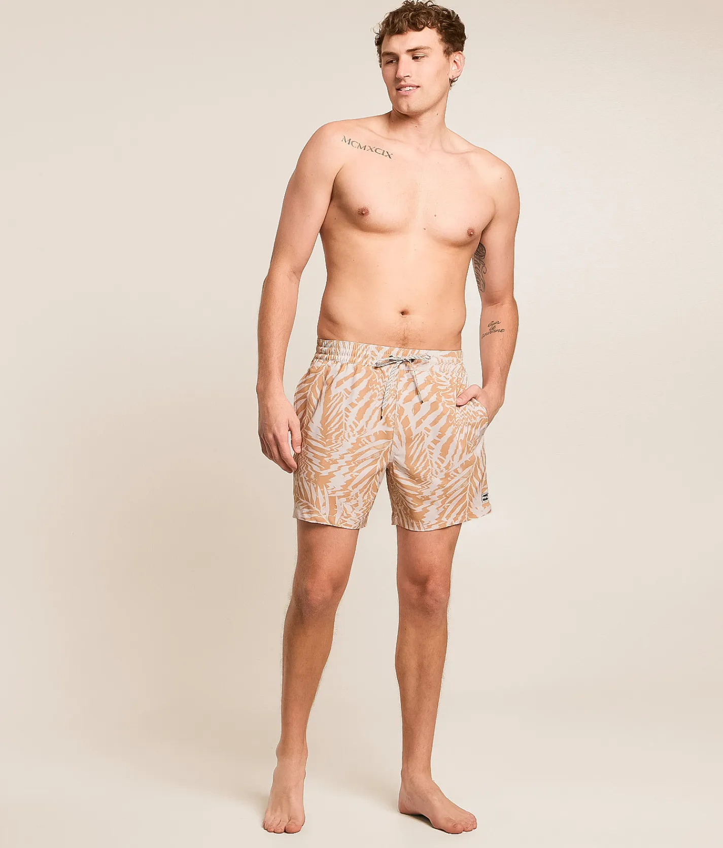 Billabong Line up Layback Stretch Swim Trunks Peach New