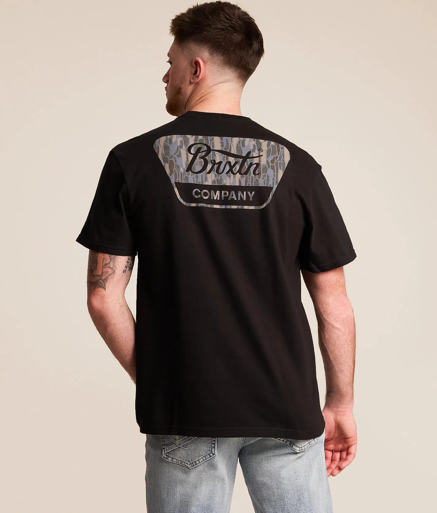Brixton Linwood Bark Camo T-Shirt Black Multi Best