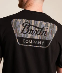 Brixton Linwood Bark Camo T-Shirt Black Multi Best