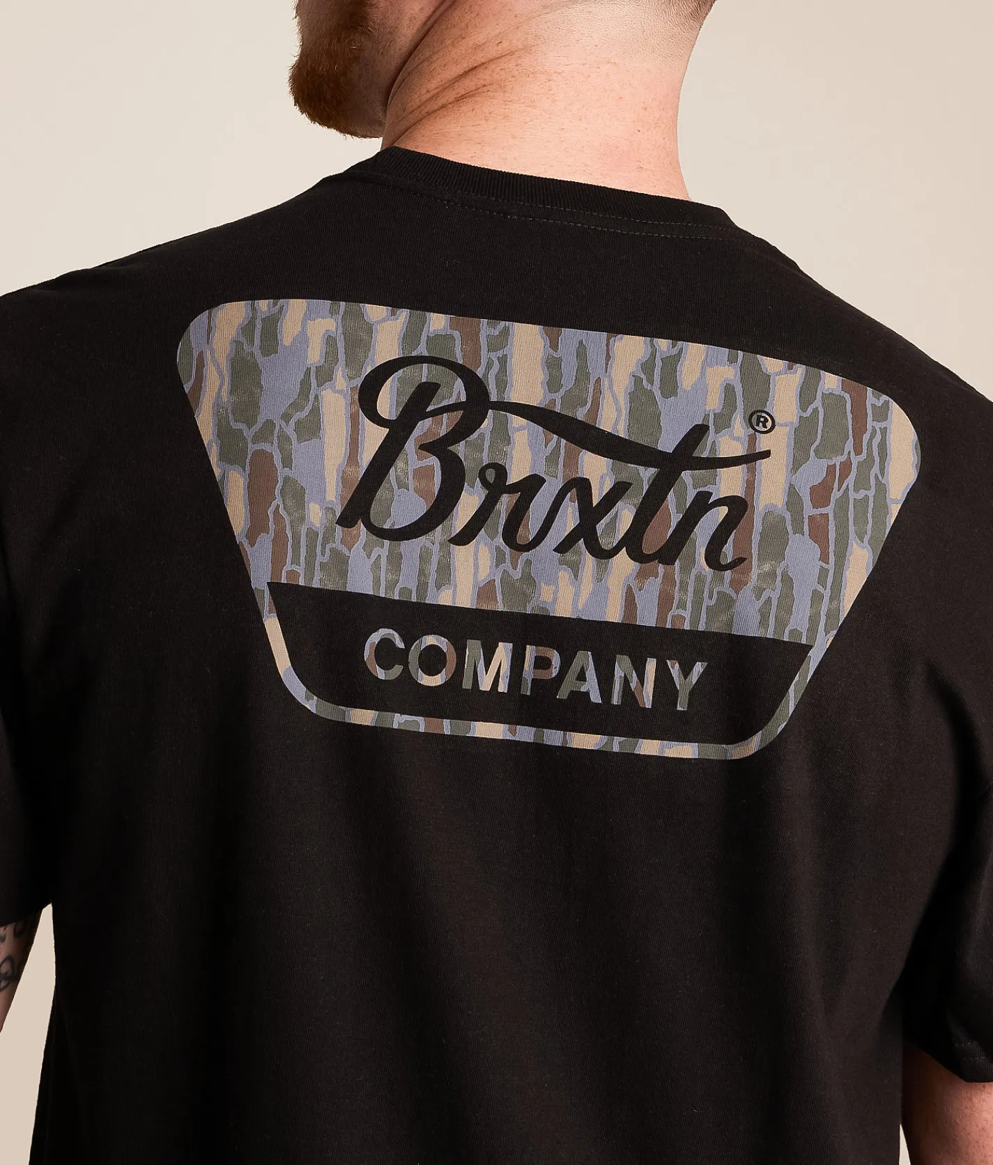 Brixton Linwood Bark Camo T-Shirt Black Multi Best