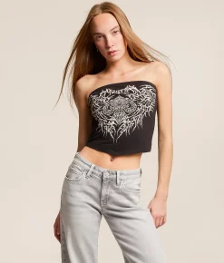 Affliction Liquid Signify Hanky Tube Top Black Reactive