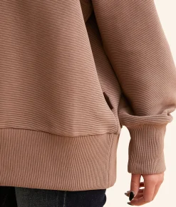 Tops|Activewear | Varley Lismore Half Zip Sweat Pullover Deep Taupe