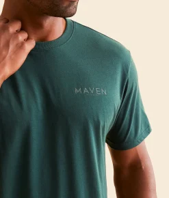Maven Co-op Litho Split T-Shirt Green Gable Hot