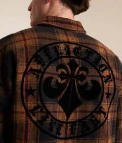 Tops | Affliction Live Fast Flannel Shirt Black Brown