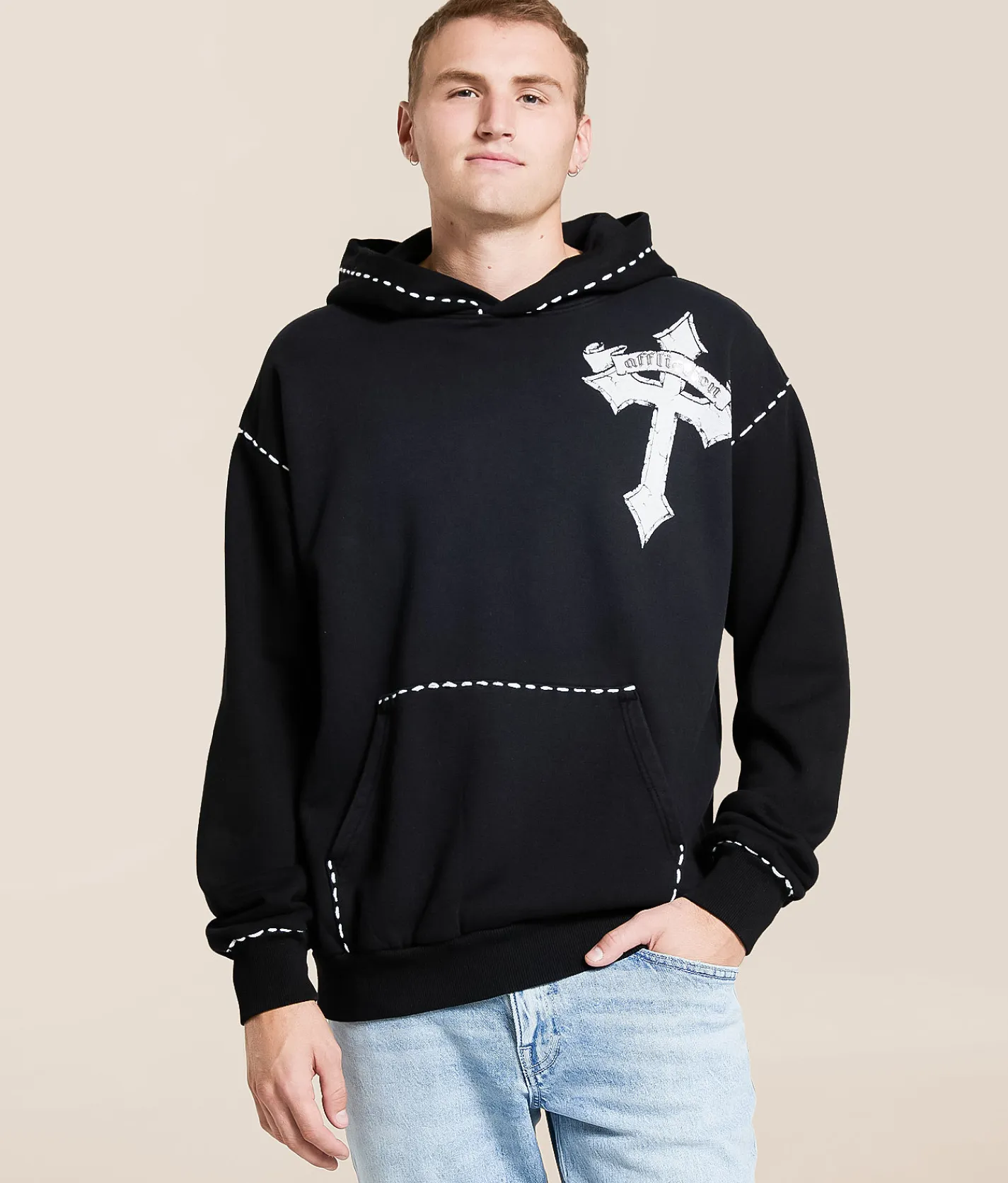 Affliction Live Fast Hooded Sweatshirt Black Online