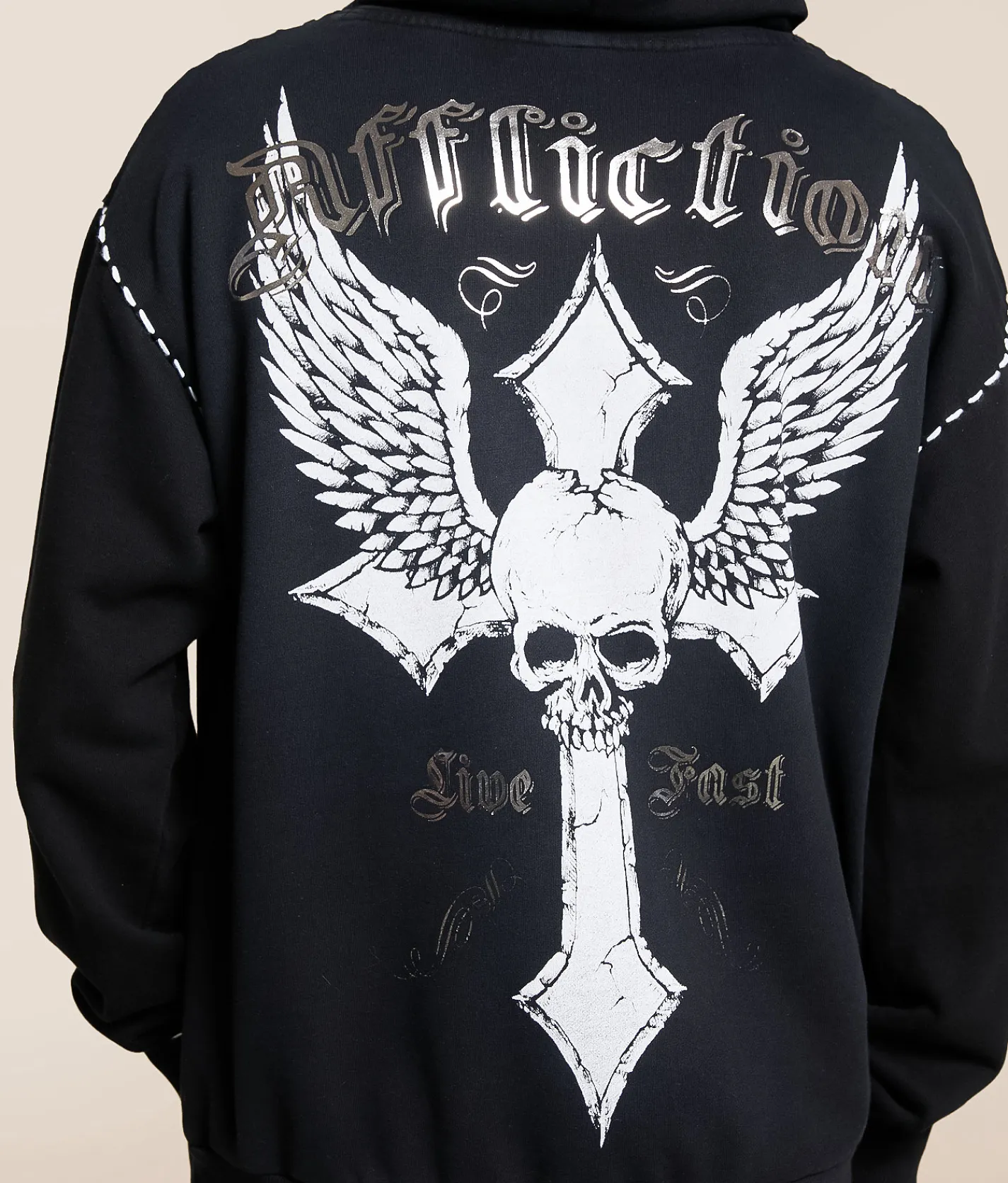 Affliction Live Fast Hooded Sweatshirt Black Online