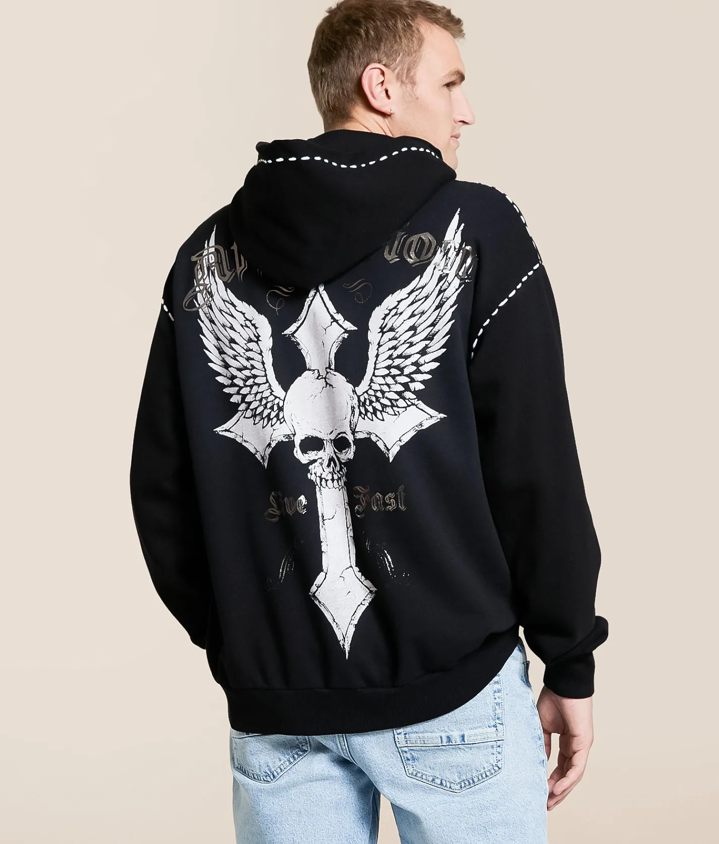 Affliction Live Fast Hooded Sweatshirt Black Online