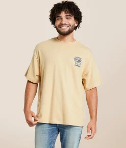 Graphic T-Shirts | Brixton Live Free Heavyweight T-Shirt Cream Classic Wash