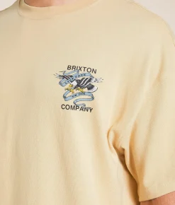 Graphic T-Shirts | Brixton Live Free Heavyweight T-Shirt Cream Classic Wash