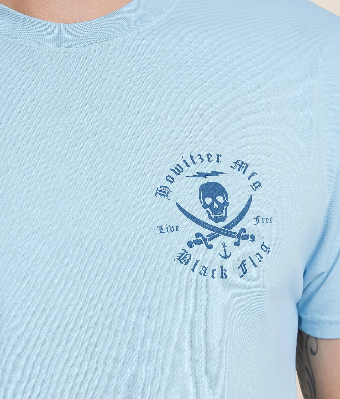 Howitzer Live Free T-Shirt Air Blue New