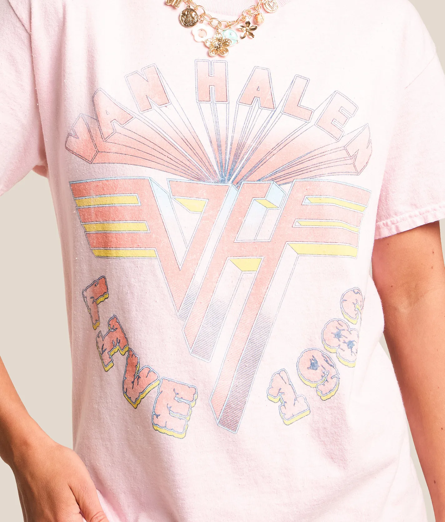 Merch Traffic Live 1982 Van Halen Band T-Shirt Ballerina Pink Sale
