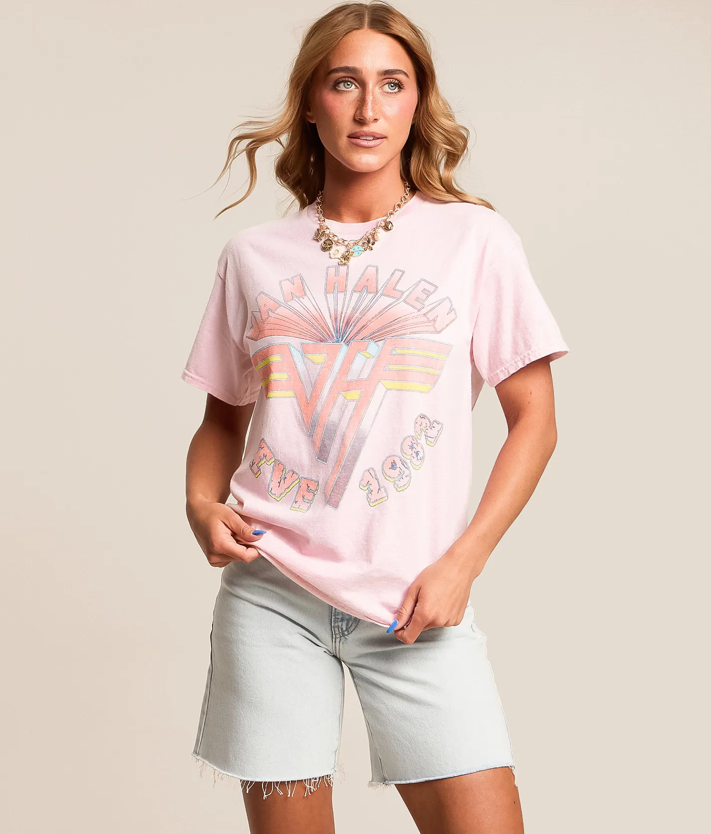 Merch Traffic Live 1982 Van Halen Band T-Shirt Ballerina Pink Sale